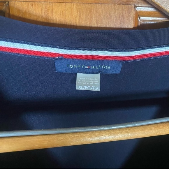 Brand New Tommy Hilfiger Navy Sporty Top with Ruffled Sleeves - Picture 3 of 6